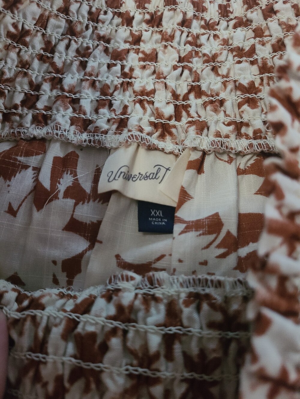 Universal Thread Patchwork Maxi Skirt - Pink & Brown Floral Mix Smocked Waist - Picture 4 of 5